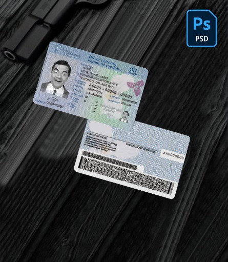 Canada Ontario driving license (2018 – present) PSD